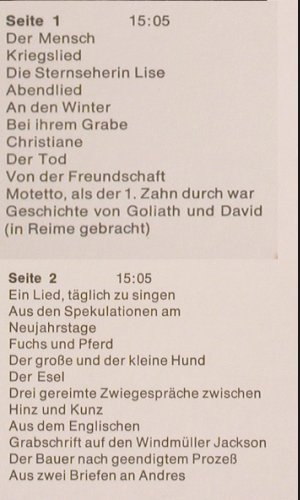 Lüders,Günther: liest Matthias Claudius, Eurodisc (88 902 XAW), D Typ: LP Best.-Nr.: Y9264 Preis: 7,50 Euro