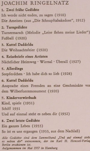 Lüders,Günther: spricht Ringelnatz u. Morgenstern, Telefunken (6.41004 AS), D, vg+/vg+, 1975 Typ: LP Best.-Nr.: Y9266 Preis: 5,00 Euro