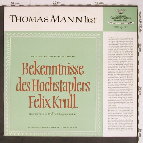Mann,Thomas: Bekenntnisse d. Hochst..Felix Krull, D.Gr. (43 004), D Typ: LP Best.-Nr.: Y9281 Preis: 5,00 Euro