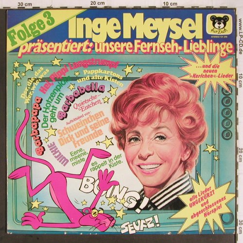 Meysel,Inge  präsentiert: Unsere Fernseh Lieblinge,Folge 3, Für Dich (121 270), D, 1976 Typ: LP Best.-Nr.: Y9336 Preis: 4,00 Euro