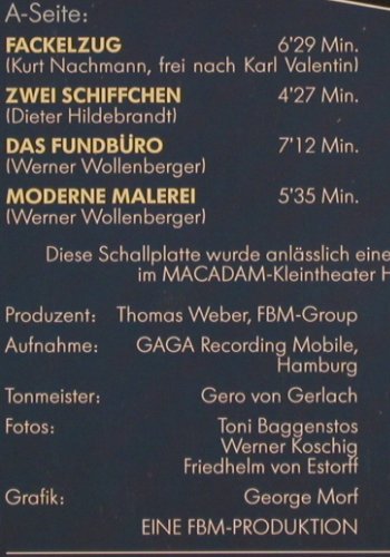 Roderer,Walter: Schweizer Lacher, Live Macadam-HH, Ariola(209 661), D, m-/vg+, 1989 - LP - Y9418 - 6,00 Euro
