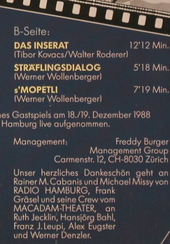 Roderer,Walter: Schweizer Lacher, Live Macadam-HH, Ariola(209 661), D, m-/vg+, 1989 - LP - Y9418 - 6,00 Euro