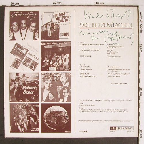 Schenk,Otto: Sachen zum Lachen,  sign., WM Produktion(120 025), A,  - LP - Y9430 - 7,50 Euro