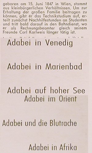 Schenk,Otto: Adabei auf Reisen,Vincenz Chiavacci, Preiser Records(PR 3177), A,  - LP - Y9432 - 7,50 Euro