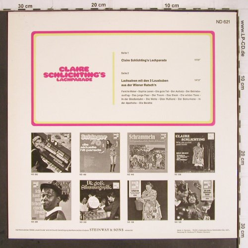 Schlichting,Claire / 3.Lausbuben: Lachparade, Decca(ND 621), D, 1971 - LP - Y9437 - 5,00 Euro