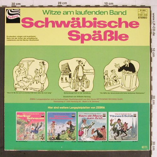 von der Achel,Hans, Neckar-Musikant: Schwäbsche Spßle,Witze am lauf..., Zebra(91.503), D, 1977 - LP - Y9439 - 4,00 Euro