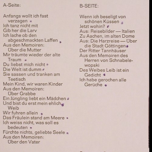 Heine,Heinrich: Heiterer,gespr.v. Martin Held,vg+/m, D.Gr. Literatur (140 029), D, 1968 Typ: LP Best.-Nr.: Y9514 Preis: 5,00 Euro