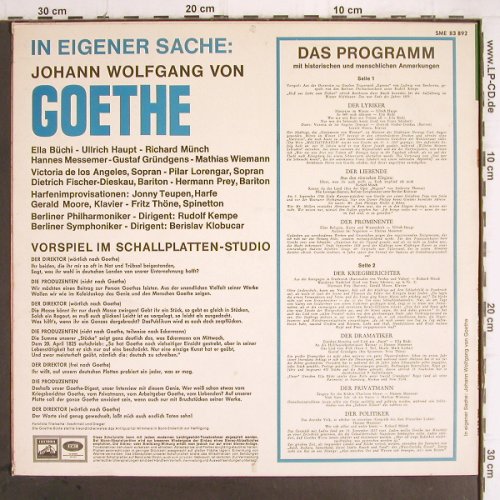 Goethe,J.W.von: In eigener Sache, vg+/m-, Electrola Wort(SME 83 892), D,  - LP - Y9519 - 7,50 Euro