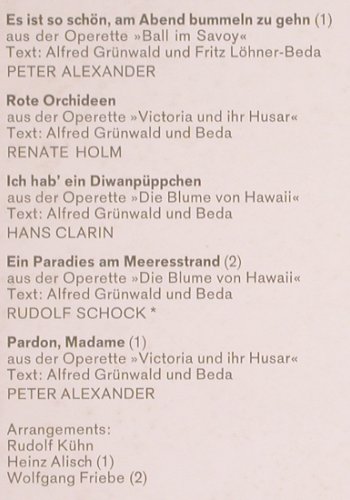 V.A.Rote Orchideen: Melodien von Paul Abraham, Marcato (60 701 -P8), D Typ: 10" Best.-Nr.: Y9558 Preis: 5,00 Euro