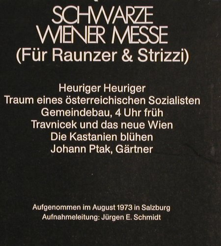 Qualtinger,Helmut: Schwarze Wiener Messe, vg-/m-, Preiser Records(SPR 3237), A, 1973 - LP - Y9604 - 5,00 Euro