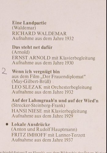 V.A.Wiener Lieblinge von seinerzeit: Hans Moser,G.Werbezirk,F.Imhoff, Preiser Records (PR 9831), A, woc Typ: LP Best.-Nr.: Y9618 Preis: 7,50 Euro