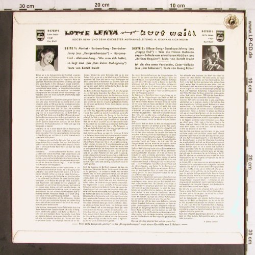 Lenya,Lotte: singt Kurt Weill, Philips Minigroove (B 07089 L), D, Mono, 1955 Typ: LP Best.-Nr.: Y9690 Preis: 9,00 Euro