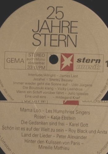 V.A.25 Jahre Stern: James Last... Mireille Mathieu, Stern Musik (A-1436), D,Promo Typ: LP Best.-Nr.: Y9698 Preis: 5,00 Euro