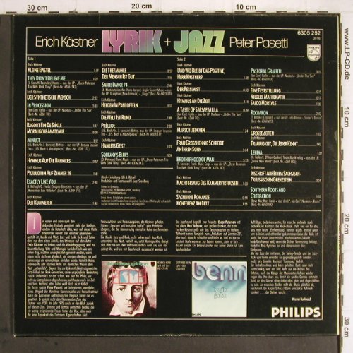 Kästner,Erich: Lyrik + Jazz, Peter Pasetti, vg+/m-, Philips (6305 252), D Typ: LP Best.-Nr.: Y9704 Preis: 12,50 Euro
