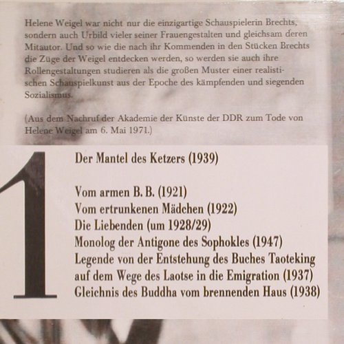 Weigel,Helene: Liest Brecht 1,Der Mantel d.Ketzers, Litera(8 60 047), DDR(1964), 1976 - LP - Y9764 - 6,00 Euro