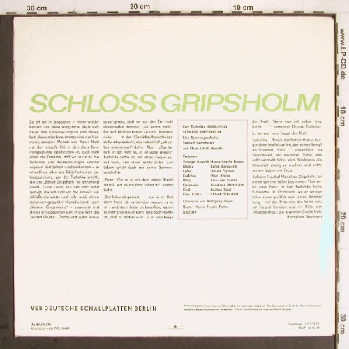 Tucholsky,Kurt: Schloss Gripsholm, Horst U.Wender, Litera(8 60 067), DDR, 1970 - LP - Y9795 - 7,50 Euro