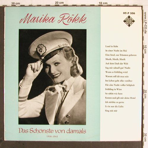 Rökk,Marika: Das schnste von damals,1938-1942, Telefunken(HT-P 506), D, vg+/vg+,  - LP - Y9845 - 6,00 Euro