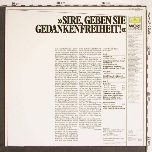 Sire, Geben Sie Gedankenfreiheit: Friedrich von Schiller, D.Gr. Resonance(2571 107), D, Ri, 1969 - LP - Y9863 - 6,00 Euro