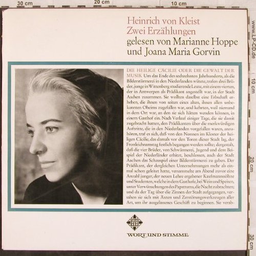 von Kleist,Heinrich: Zwei Erzählungen, Telefunken Wort u.Stimme (TSC 13 438), D Typ: LP Best.-Nr.: Y9950 Preis: 12,50 Euro