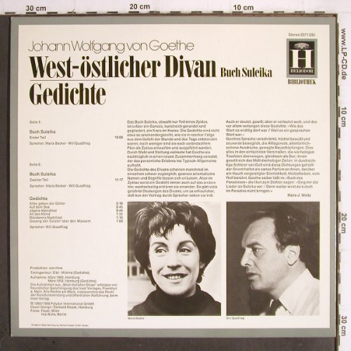 Goethe,J.W.von: West-Östlicher Divan / Suleika, Heliodor(2571 035), D, Ri,  - LP - Y9960 - 6,00 Euro