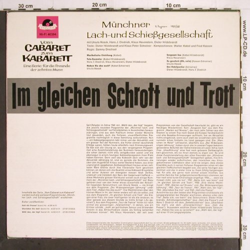 Münchner Lach-u.Schießgesellschaft: Im gleichen Schrott und Trott, Polydor (46 594), D, 1963 Typ: LP Best.-Nr.: Y9966 Preis: 15,00 Euro