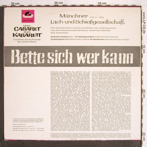 Münchner Lach-u.Schießgesellschaft: Bette sich wer kann, m-/vg+, Polydor (46 590), D, 1963 Typ: LP Best.-Nr.: Y9967 Preis: 15,00 Euro