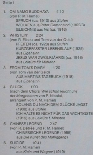 Hesse,Herman: Hesse Between Music, Gerd Westphal, Wergo/Spectrum (SM 1015), D, 1977 Typ: LP Best.-Nr.: Y9984 Preis: 17,50 Euro