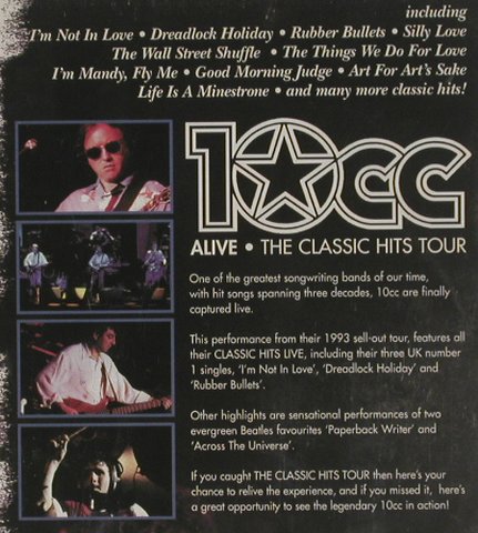 10CC: Alive-The Classic Hits Tour,NoBookl, Wienerworld (WINRD 2104), , 2001 Typ: DVD-V Best.-Nr.: 20034 Preis: 5,00 Euro