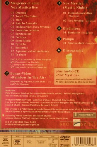 Mergener Et Amici-Peter Mergener: Nox Mystica - Live, FS-New, BSC Music (307.1003.8), , 2004 Typ: DVD-V Best.-Nr.: 20041 Preis: 10,00 Euro