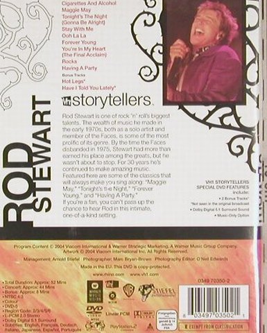 Stewart,Rod: VH1 Storytellers, WB (0349 70350-2), , 04 Typ: DVD-V Best.-Nr.: 20079 Preis: 7,50 Euro
