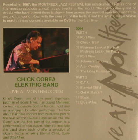 Corea,Chick  Electric Band: Live at Montreux, FS-New, Eagle (EREDV510), , 2005 Typ: DVD Best.-Nr.: 20146 Preis: 10,00 Euro