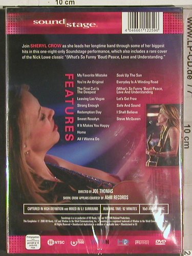 Crow,Sheryl: Live - FS-New, HD Ready (SOUND 001), EU, 2008 Typ: DVD-V Best.-Nr.: 20208 Preis: 12,50 Euro