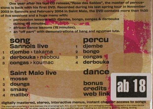 Guem: Percu Danse, FS-New, Nocturne (NTVD2007), F, Ab 18, 2004 Typ: DVD-V Best.-Nr.: 20244 Preis: 12,50 Euro