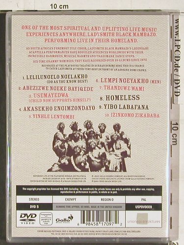 Ladysmith Black Mambazo: Live in Durban RSA , FS-New, UnionSq.(USPdvd009), EU, 2004 - 2DVD-V - 20242 - 14,00 Euro