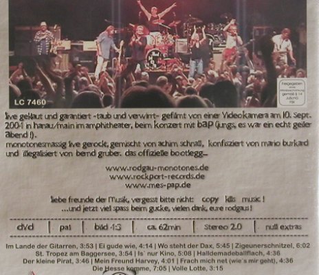 Rodgau Monotones: Geklaut, Live 10.Sep.2004,Hanau, Rockport(RO 1064.8), D, FS-New, 2005 - DVD-V - 20195 - 10,00 Euro
