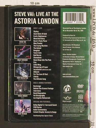 Vai,Steve: Live at the Astoria London, FS-New, Light Without Hat(FN2370-9), , 2003 - DVD - 20255 - 10,00 Euro