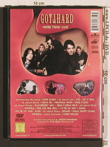 Gotthard: More Than Live, BMG(743219188595), EU, 2002 - DVD - 20268 - 5,00 Euro