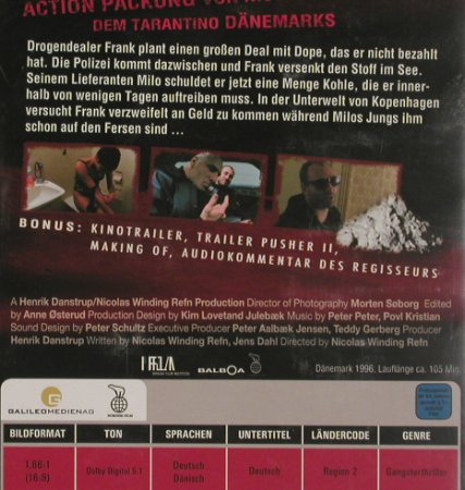 Pusher: mit Kim Boonia,Nicolas Winding Refn, Galileo Media (909 840-4), D, 2005 Typ: DVD-V Best.-Nr.: 20062 Preis: 5,00 Euro