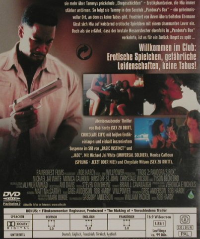 Tödliches Trio: Verführung zum Sex,Rob Hardy,FS-New, Columbia Tristar (33085), ab18, 2003 Typ: DVD Best.-Nr.: 20194 Preis: 10,00 Euro
