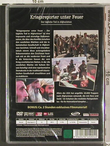 Kriegsreporter unter Feuer: Der tägliche Tod in Afghanistan, Mondo, FS-New, 2008 Typ: DVD-V Best.-Nr.: 20202 Preis: 7,50 Euro