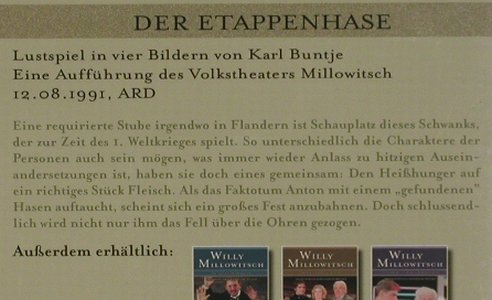 Millowitsch,Willy: Der Etappenhase, FS-New, WDR, D(1991), 2008 Typ: DVD Best.-Nr.: 20226 Preis: 12,50 Euro