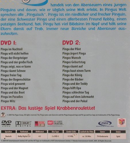 Pingu: Vol. 4 (1986), FS-New, HIT, EU, 2009 Typ: 2DVD-V Best.-Nr.: 20235 Preis: 7,50 Euro