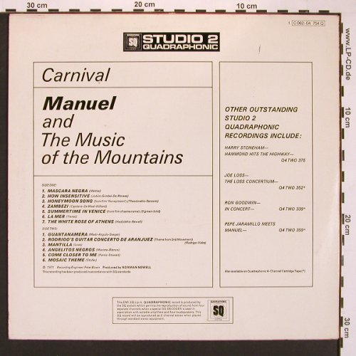 Manuel & the music of t.Mountains: Carnival, vg+/m-, EMI(062-04754Q), D, 1971 - LPQ - A3651 - 5,00 Euro
