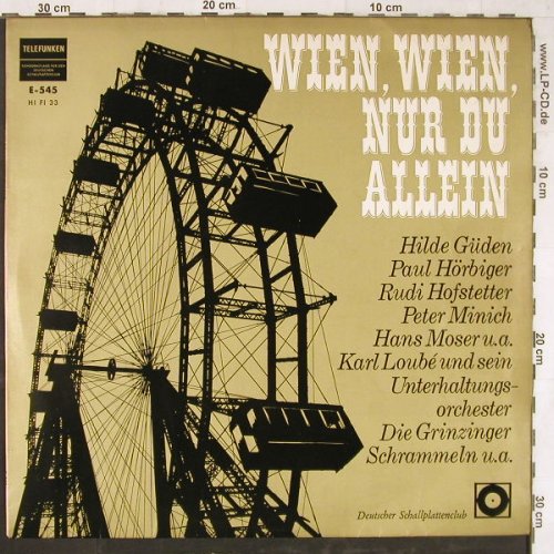 V.A.Wien,Wien,Nur Du Allein: 28 Tr., DSC-Ed., Telefunken(E-545), D,  - LP - E5501 - 7,50 Euro