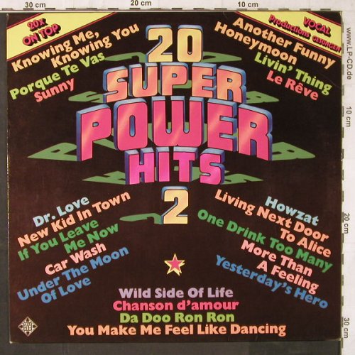 V.A.20 Super Power Hits 2: gesungen,vocal-prod., Telefunken(6.23022 AF), D, 1977 - LP - E6575 - 4,00 Euro