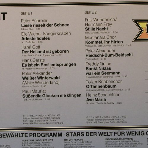 V.A.Stille Nacht: Peter Schreier...Heinz Schachtner, Karussell(819 350-1), D,  - LP - E8887 - 5,00 Euro