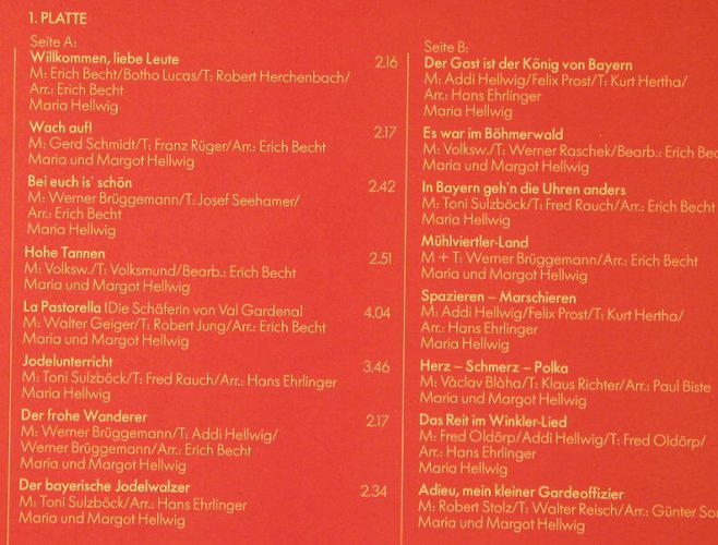 Hellwig,Maria & Margot: Willkommen Liebe Leute, Foc,Club-Ed, EMI(27 674-1), D, 1978 - 2LP - F1242 - 9,00 Euro