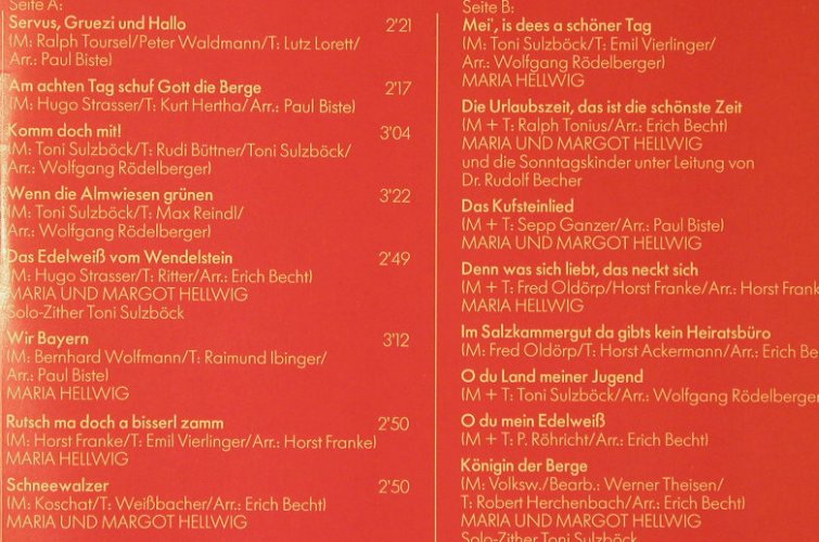 Hellwig,Maria & Margot: Willkommen Liebe Leute, Foc,Club-Ed, EMI(27 674-1), D, 1978 - 2LP - F1242 - 9,00 Euro