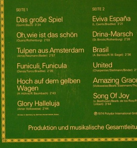 Fischer Chöre/ Orch. Hans Bertram: Das Große Spiel, Polydor(2371 500), D, 1974 - LP - F1528 - 6,00 Euro