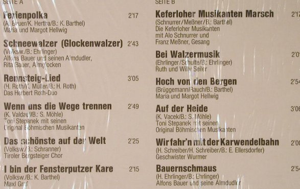 V.A.Fröhliche Musikanten: M.u.M. Hellwig...Alfons Bauer, Isar Ton(C 048-42 062), D, 1972 - LP - F1595 - 9,00 Euro